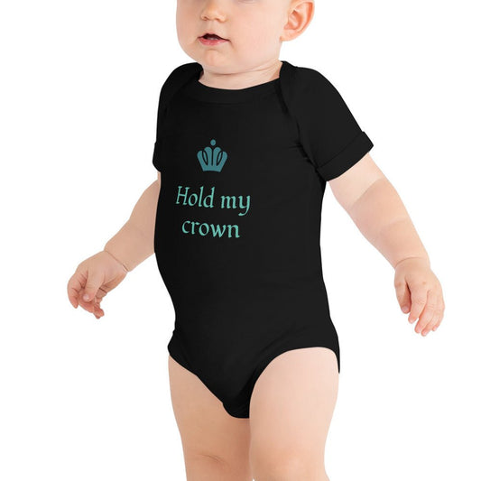 Baby T-shirt Bodysuit in Hold My Crown - fussforward