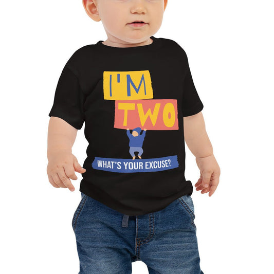 Baby T-shirt in I'm Two - fussforward