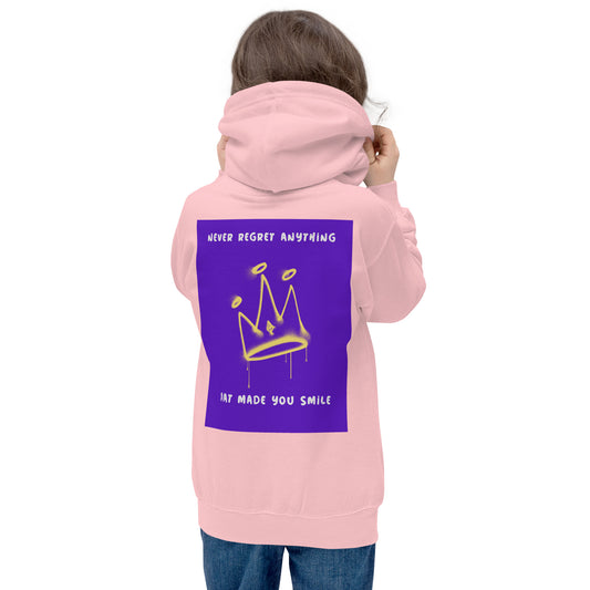 Kids Graphic Hoodie In never Regret Anything that made you Smile