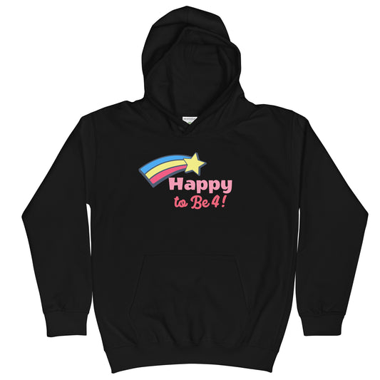 Kids Personalized Graphic Customized Birthday Gift Hoodie Select Age Happy To Be 4-13 Years!