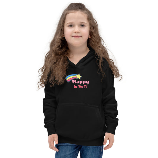 Kids Personalized Graphic Customized Birthday Gift Hoodie Select Age Happy To Be 4-13 Years!