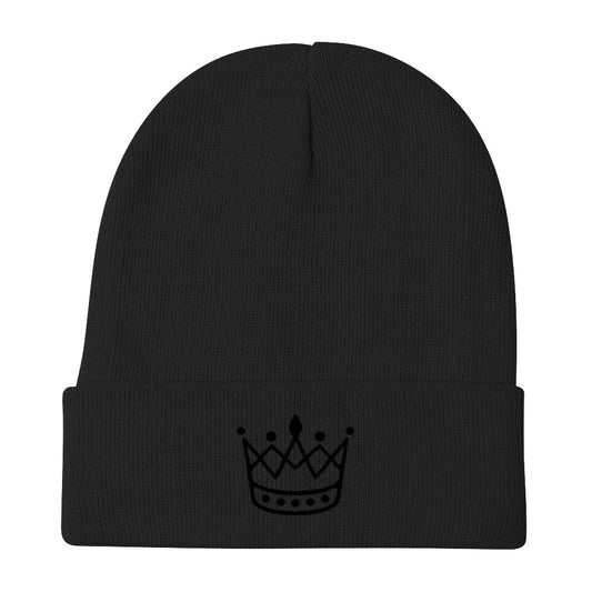 Embroidered Beanie in Crown