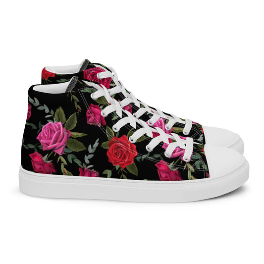 Women High Top Canvas Sneaker Shoe in Floral Design