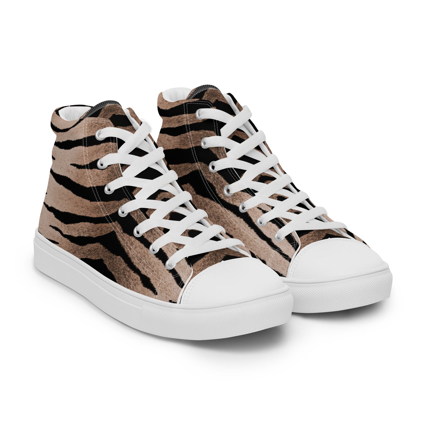 Women High Top Canvas Sneaker  Shoe In Tiger Design