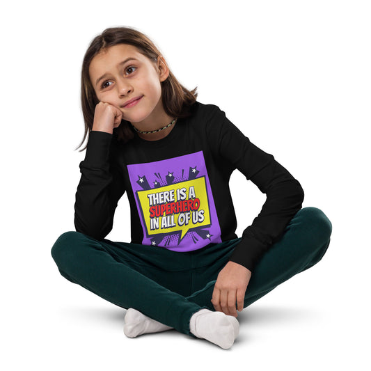 Kids Youth long sleeve tee In There is superhero in all of us
